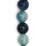 Наниз мъниста полускъпоценен камък АХАТ ИВИЧЕСТ небесно синьо топче 8 мм ±43 броя