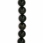 Наниз мъниста полускъпоценен камък АХАТ ЧЕРЕН топче 8 мм ~48 броя