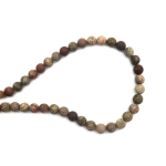 Наниз мъниста полускъпоценен камък ЯСПИС ЧЕРВЕН ПЕЙЗАЖЕН топче 8 мм ~45 броя