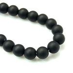 Наниз мъниста полускъпоценен камък ОНИКС черен топче матирано 14 мм ~28 броя