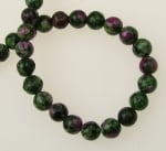 Наниз мъниста полускъпоценен камък РУБИН ЗОИСИТ топче 6 мм ~65 броя