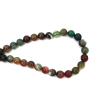 Наниз мъниста полускъпоценен камък АХАТ ивичест зелен топче 12 мм ~32 броя