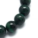 Наниз мъниста полускъпоценен камък ТИГРОВО ОКО зелено клас ААА топче 10 мм ~38 броя
