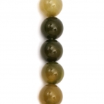 Наниз мъниста полускъпоценен камък АХАТ ивичест зелен топче 10 мм ±39 броя