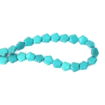 Наниз мъниста полускъпоценен камък ТЮРКОАЗ синтетичен цвете 15x15x5 мм ~27 броя