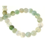 Наниз мъниста полускъпоценен камък АХАТ ивичест бледо зелен топче 6 мм ~65 броя