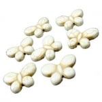 Наниз мъниста полускъпоценен камък ТЮРКОАЗ синтетичен бял пеперуда 20x15x5 мм