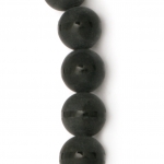 Наниз мъниста полускъпоценен камък ОНИКС черен рисуван матиран топче 12 мм ~33 броя