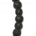 Наниз мъниста полускъпоценен камък ОНИКС черен рисуван матиран топче 8 мм ±48 броя