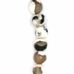 Наниз мъниста полускъпоценен камък АХАТ кафяв микс топче фасетирано 10 мм ~38 броя