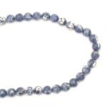 Наниз мъниста полускъпоценен камък АХАТ синтетичен син светъл топче 10 мм ~40 броя