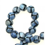 Наниз мъниста полускъпоценен камък АХАТ син топче фасетирано 10 мм ~37 броя
