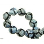 Наниз мъниста полускъпоценен камък АХАТ син топче фасетирано 12 мм ~32 броя