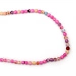 Наниз мъниста полускъпоценен камък АХАТ асорте цветове топче фасетирано 6 мм ~60 броя