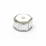 Мънисто АРТ резин 12x7 мм дупка 3 мм цвят сребро -5 броя