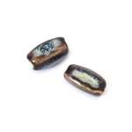 Порцеланови мъниста с форма на цилиндър 15x9x8.5 мм дупка 2 мм цвят сив меланж -2 броя