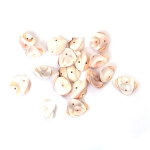 Морски раковини (миди)чипс 9~22x10~15x1~5 мм отвор 1 мм ~ 90 броя -50 грама