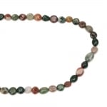 Наниз мъниста полускъпоценен камък АХАТ ИНДИЙСКИ 7~10x8~13 мм ~42 броя