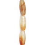Наниз мъниста полускъпоценен камък АХАТ ивичест оранжев млечен цилиндър 11~13x26~28 мм ~14 броя