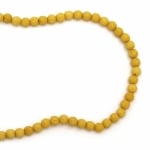 Наниз мъниста полускъпоценен камък ВУЛКАНИЧЕН - ЛАВА жълт топче 8 мм ~49 броя