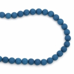 Наниз мъниста полускъпоценен камък ВУЛКАНИЧЕН - ЛАВА небесно син топче 10 мм ~39 броя