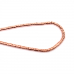 Наниз мъниста полускъпоценен камък ХЕМАТИТ немагнитен електроплейт цвят розово злато шайба 4x1 мм дупка 0.7 мм ~410 броя