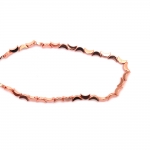 Наниз мъниста полускъпоценен камък ХЕМАТИТ немагнитен електроплейт цвят розово злато луни 5x8 мм дупка 0.7 мм ~55 броя