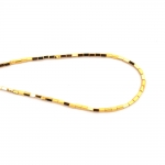 Наниз мъниста полускъпоценен камък ХЕМАТИТ немагнитен електроплейт цвят злато тръбичка квадрат 2x4 мм дупка 0.7 мм ~93 броя