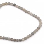 Наниз мъниста полускъпоценен камък АХАТ сив топче матирано 8 мм ~48 броя