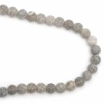 Наниз мъниста полускъпоценен камък АХАТ сив топче матирано 10 мм ~38 броя