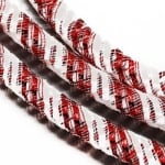 Шнур мрежест тръбичка 8 мм бяло/червен -3 метра