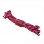 Шнур памук 1 мм 6 ката лилаво/червен -2 метра