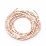 Шнур естествена кожа 1.5 мм перлен цвят розов - 1 метър