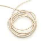 Шнур естествена кожа 2 мм перлен цвят екрю - 1 метър