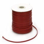Шнур памук Корея 4x1 мм червен -10 метра