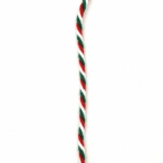 Шнур пресукан 4 мм бял, зелен, червен -30 метра