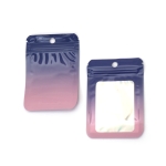 Целофанов плик 7/10 см с цип (канал) и прозорец със сребрист гръб дъга щендер цвят лилав и розов -100 броя