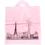 Торбичка от PE материал 53x45 см. розова Париж