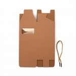 Кутия сгъваема с дръжки от гофриран крафт картон 10x10x21 см с прозорец PVC