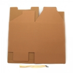 Кутия сгъваема с дръжки от гофриран крафт картон 37x13x22 см