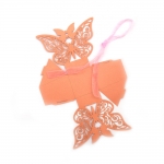 Кутия картонена сгъваема с пеперуда 4.3x4.3x5.4x5.4 см цвят розов с пандела