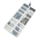 Кутия пластмасова 24x11x3 см с 14 отделения със самостоятелни капаци