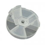 Кутия пластмасова кръгла 8x2 см 6 отделения със самостоятелни капаци