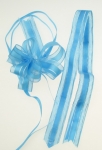 Панделка органза и сатен 95x22x1мм цвят син