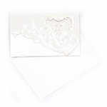 Картичка сърце и гълъби 190x125 мм цвят бял с плик