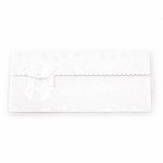 Картичка релефна с панделка 255x115 мм цвят бял с плик