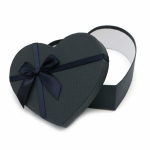 Кутия за подарък сърце 160x190x70 мм тъмно синя
