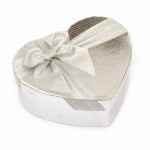 Кутия за подарък сърце 160x190x70 мм сребро