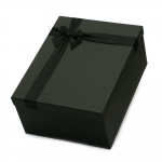Кутия за подарък с панделка 30.5x23x13.5 см цвят черен