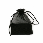 Торбичка от органза и зебло 13,5x9,5 мм  цвят черен